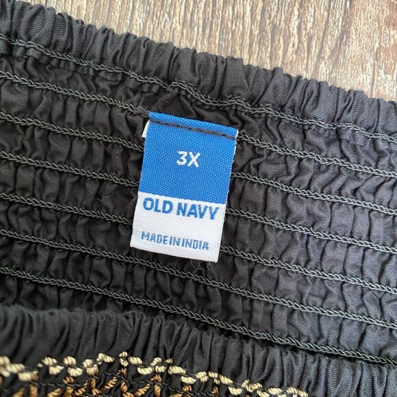 NWT Old Navy Off-the-Shoulder Smocked Maxi Dress 3X Black Cottagecore Whimsigoth - Picture 5 of 13